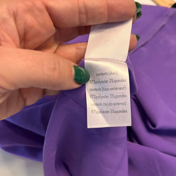 NWT Danielle Bernstein Purple Evening Stretch Charmeuse Slip Dress Size Small - Picture 11 of 15